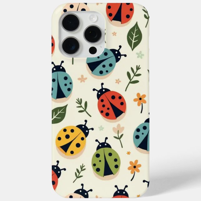 Colourful Ladybug Pattern iPhone/iPad Case  (Back)