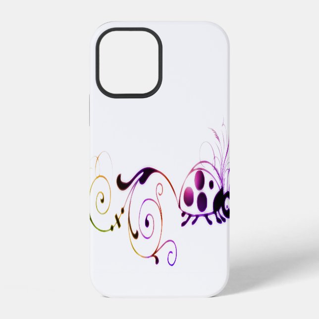 colourful ladybug with fun tail iPhone case (Back)