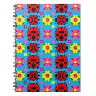 Colourful Ladybugs and Flowers Notebook