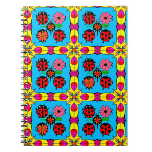 Colourful Ladybugs and Flowers Notebook