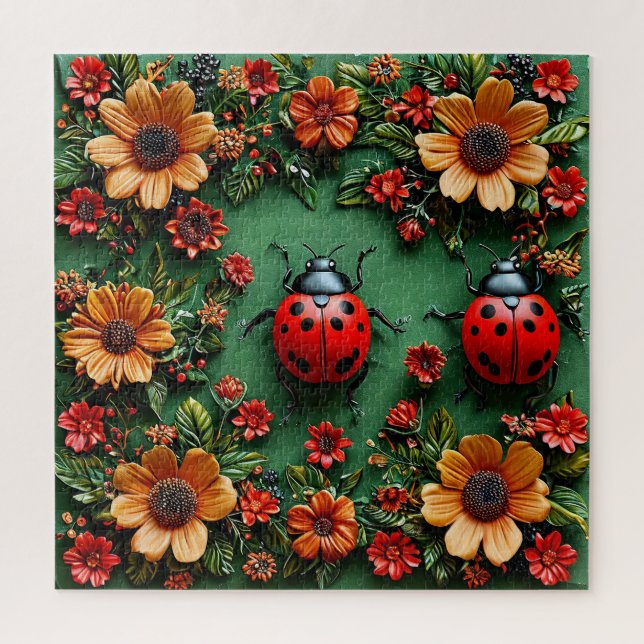 Colourful ladybugs jigsaw puzzle (Vertical)