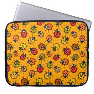 Colourful ladybugs laptop sleeve