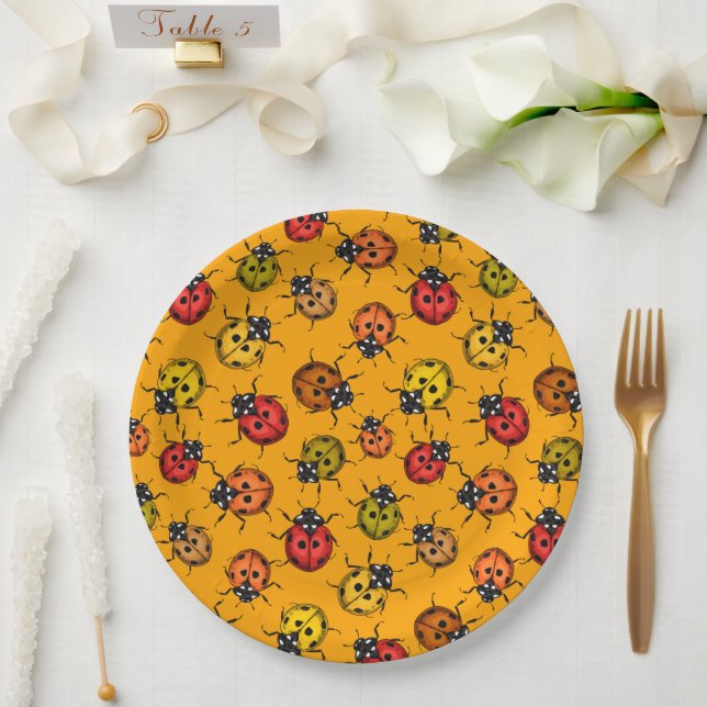Colourful ladybugs paper plate (Wedding)