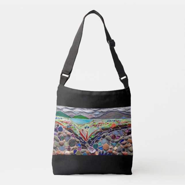 Colourful Lake Mosaic Crossbody Bag (Front)