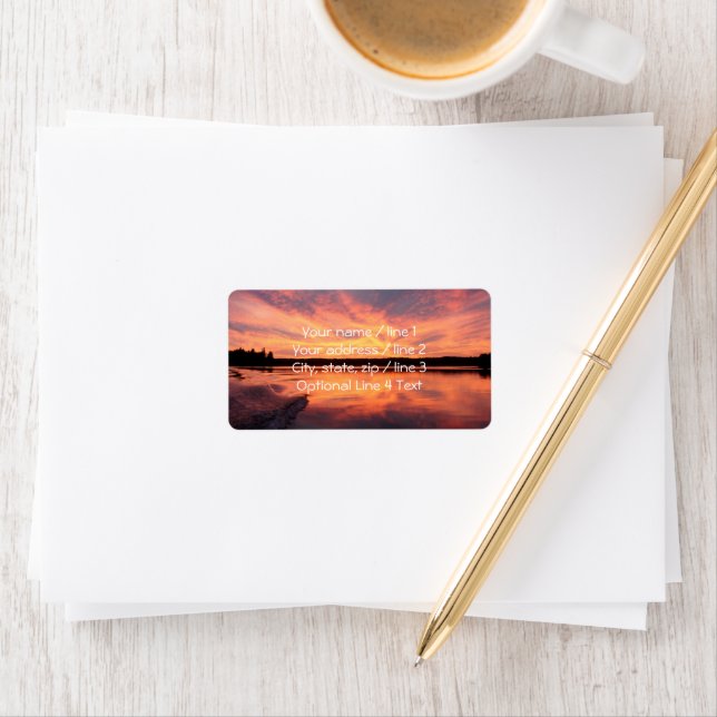 Colourful Lake Sunset Address Labels (Insitu)