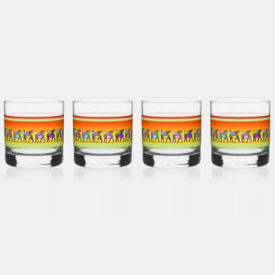 Colourful Lamassu Drinkware Set Whiskey Glass