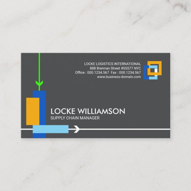 Colourful Land Sea Air Freight Boxes World Wide Business Card (Front)