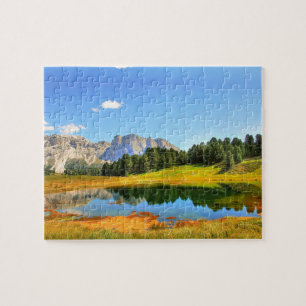 Colourful Landscape Mountains Lake Yellow Forest Jigsaw Puzzle
