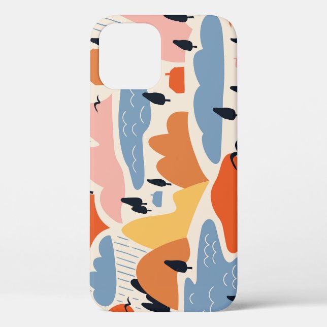 Colourful landscape, mountains, lakes, seamless. Case-Mate iPhone case (Back)