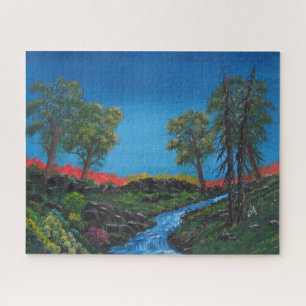 Colourful Landscape Rocky Forest Stream Jigsaw Puzzle