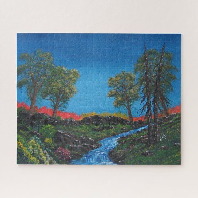 Colourful Landscape Rocky Forest Stream Jigsaw Puzzle (Horizontal)
