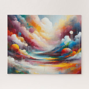 Colourful Landscape Trendy Modern AI Generated Art Jigsaw Puzzle