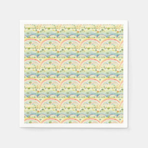 Colourful Landscape with Trees, Hills, and Rainbow Napkin