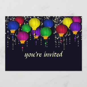 Colourful Lantern Party Invitation