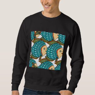 Colourful Large Blue Fish Nautical Sweatshirt