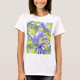 Colourful large tropical leaves watercolor  T-Shirt