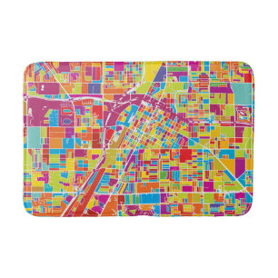 Colourful Las Vegas, Nevada Map Bath Mat