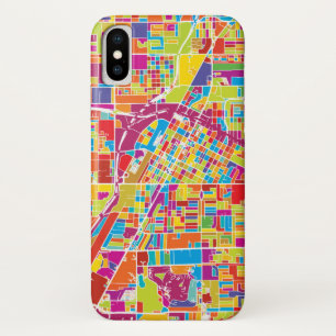 Colourful Las Vegas, Nevada Map iPhone X Case