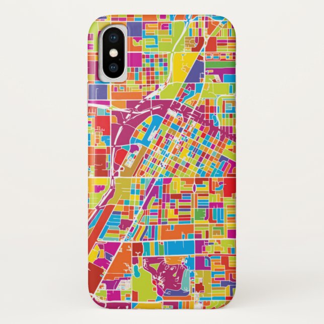 Colourful Las Vegas, Nevada Map Case-Mate iPhone Case (Back)