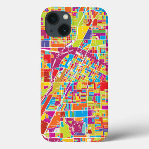 Colourful Las Vegas, Nevada Map iPhone 13 Case