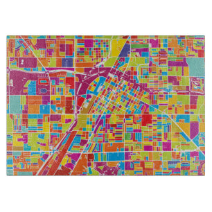 Colourful Las Vegas, Nevada Map Cutting Board