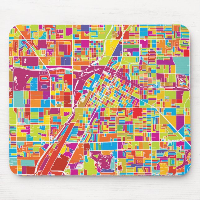 Colourful Las Vegas, Nevada Map Mouse Pad (Front)