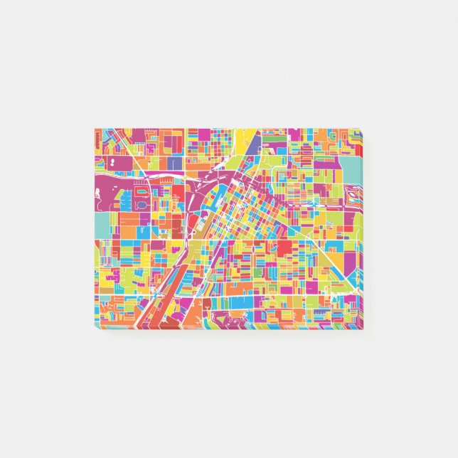 Colourful Las Vegas, Nevada Map Post-it Notes (Front)