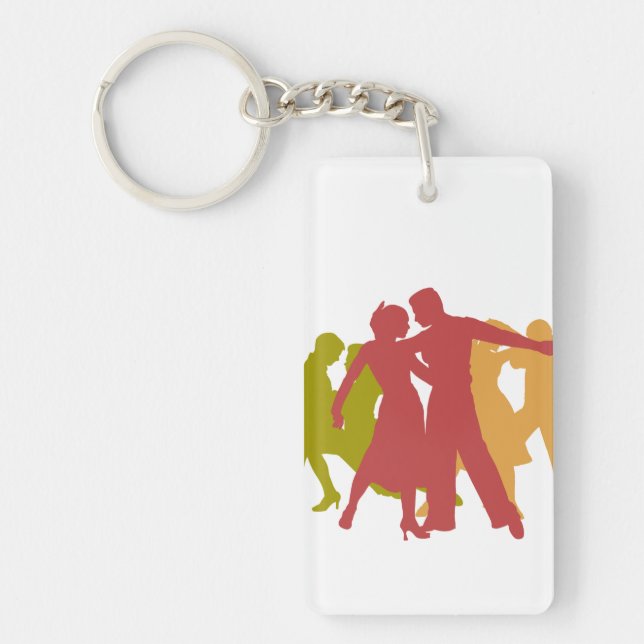 Colourful Latin Dancers Key Ring (Front)