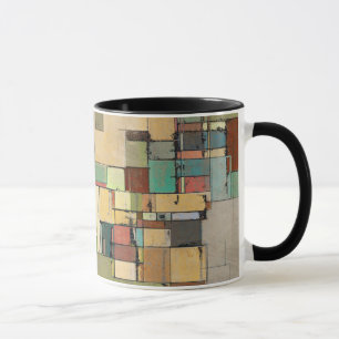 Colourful Lattice Abstract Art Ringer Mug