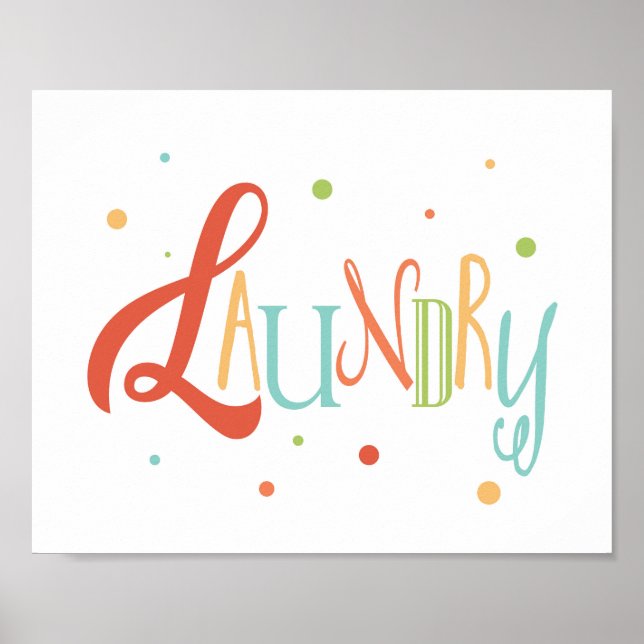 Colourful Laundry Room Polka Dot Sign (Front)