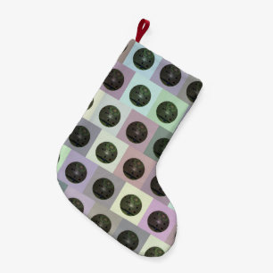 Colourful Lawn Bowls Block Pattern, Small Christmas Stocking