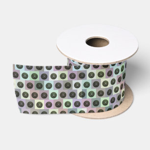 Colourful lawn Bowls Brick Pattern, Satin Ribbon