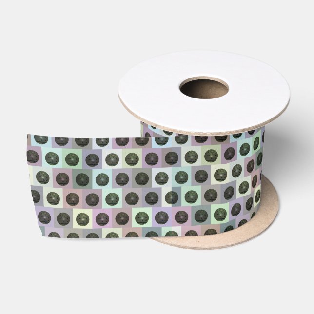 Colourful lawn Bowls Brick Pattern, Satin Ribbon (Spool)