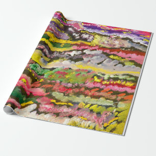 Colourful Layered Abstract Landscape Wrapping Paper