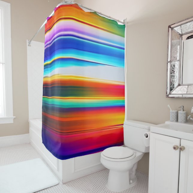 Colourful Layers Shower Curtain (In Situ)