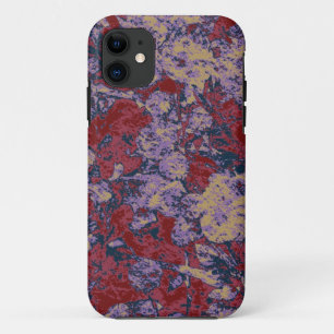 Colourful leaf and flower camouflage pattern iPhone 11 case