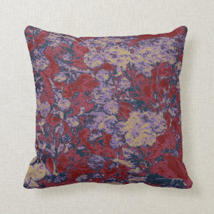 Colourful leaf and flower camouflage pattern cushion