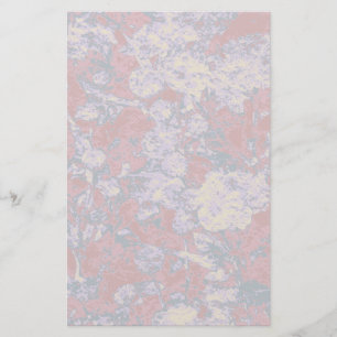 Colourful leaf and flower camouflage pattern stationery