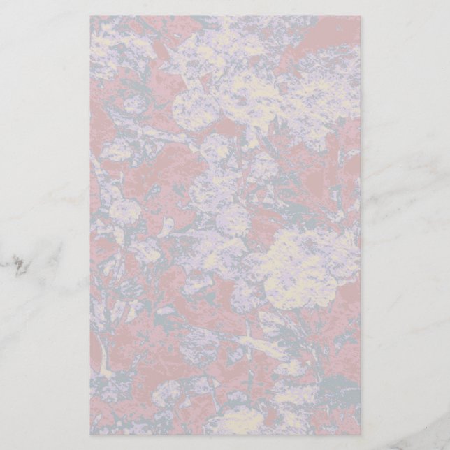 Colourful leaf and flower camouflage pattern stationery (Front)