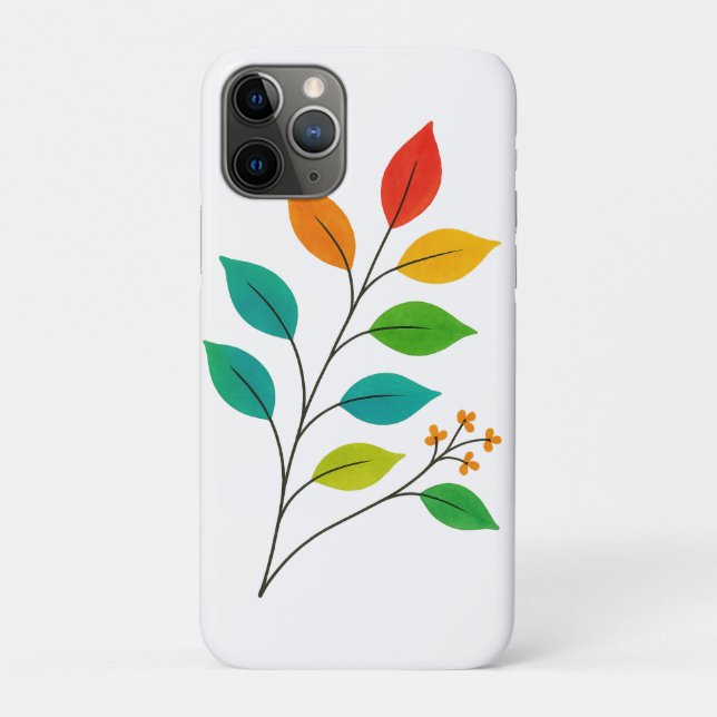 Colourful Leaf Branch Illustration Case-Mate iPhone Case (Back)