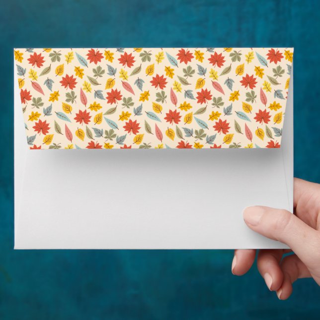 Colourful Leaf Fall Pattern Envelope (Hand)