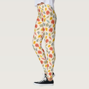 Colourful Leaf Fall Pattern Leggings