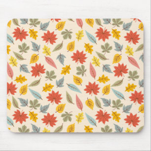 Colourful Leaf Fall Pattern Mouse Pad
