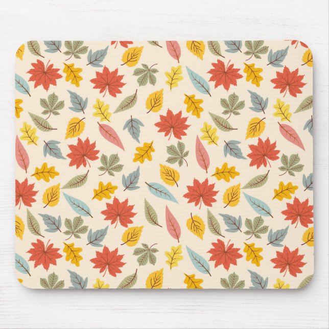 Colourful Leaf Fall Pattern Mouse Pad (Front)
