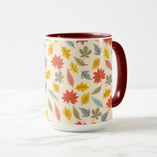 Colourful Leaf Fall Pattern Mug