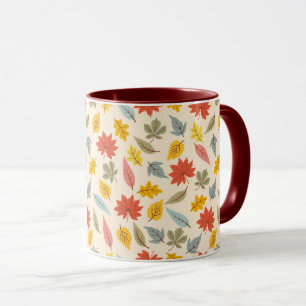 Colourful Leaf Fall Pattern Mug