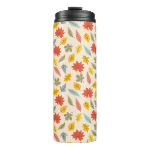 Colourful Leaf Fall Pattern Thermal Tumbler