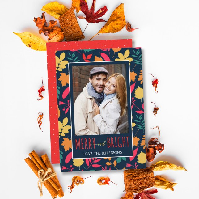 Colourful Leaf Pattern Merry & Bright Holiday (Creator Uploaded)