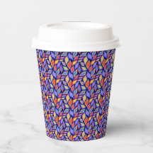 Colourful Leaf Pattern Paper Cups