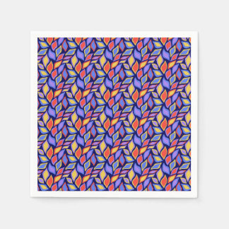Colourful Leaf Pattern Party Napkin